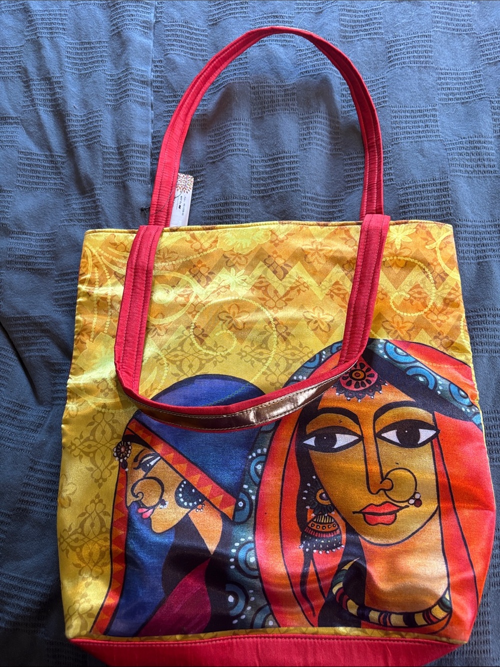 Vibrant Yellow & Red Artistic Printed Women's Tote Bag